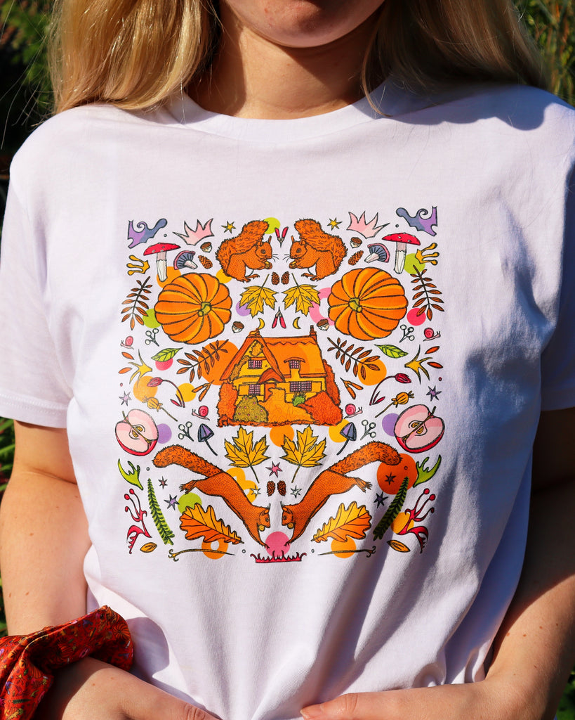 Hello Autumn: My First T-shirts, Tote Bags, & Scrunchies