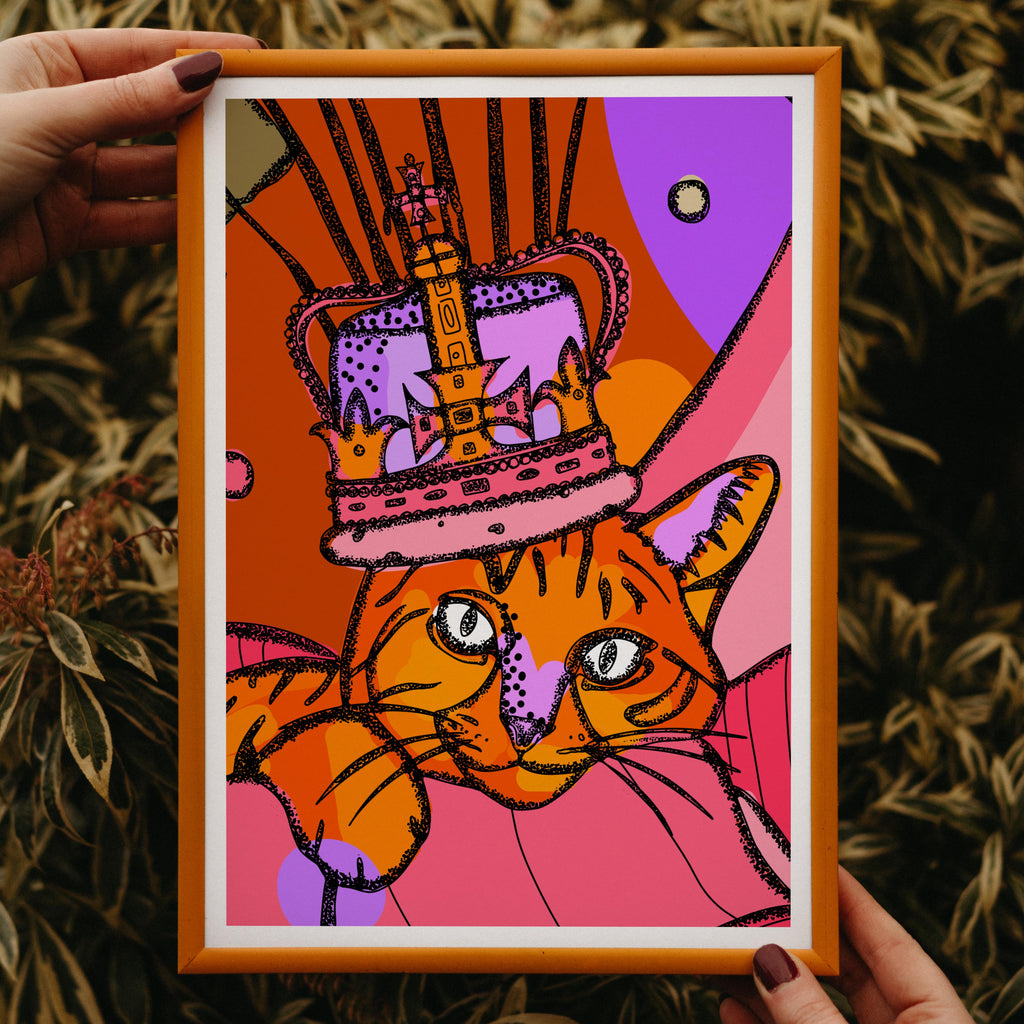 bright decor, cat prints, cat art, gift for cat lover