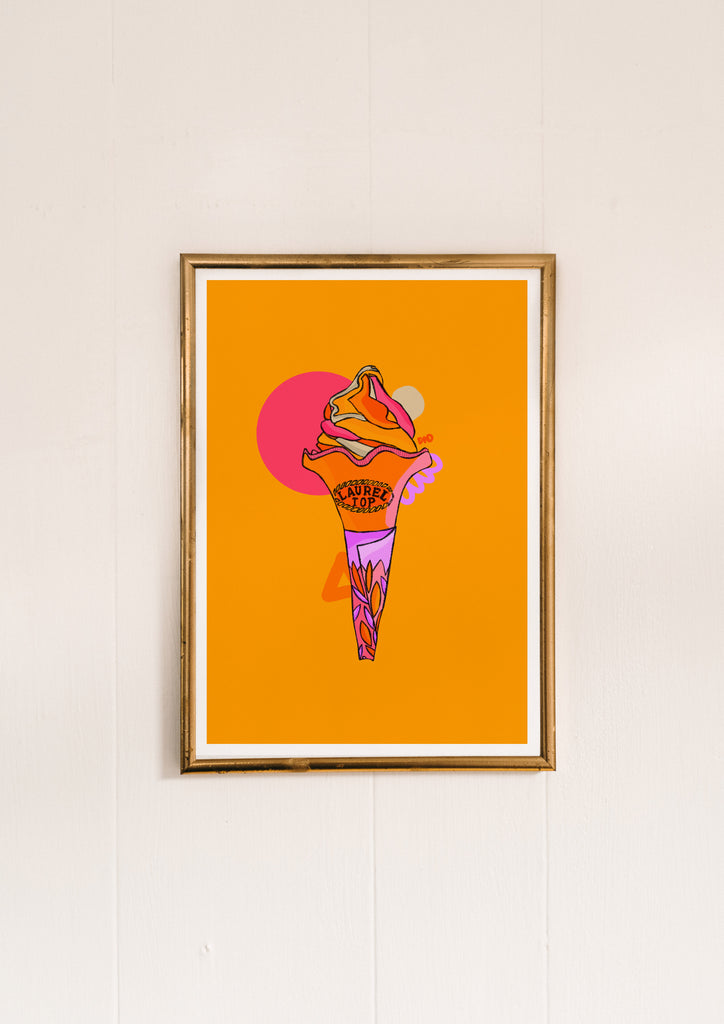 bright art print, ice cream print