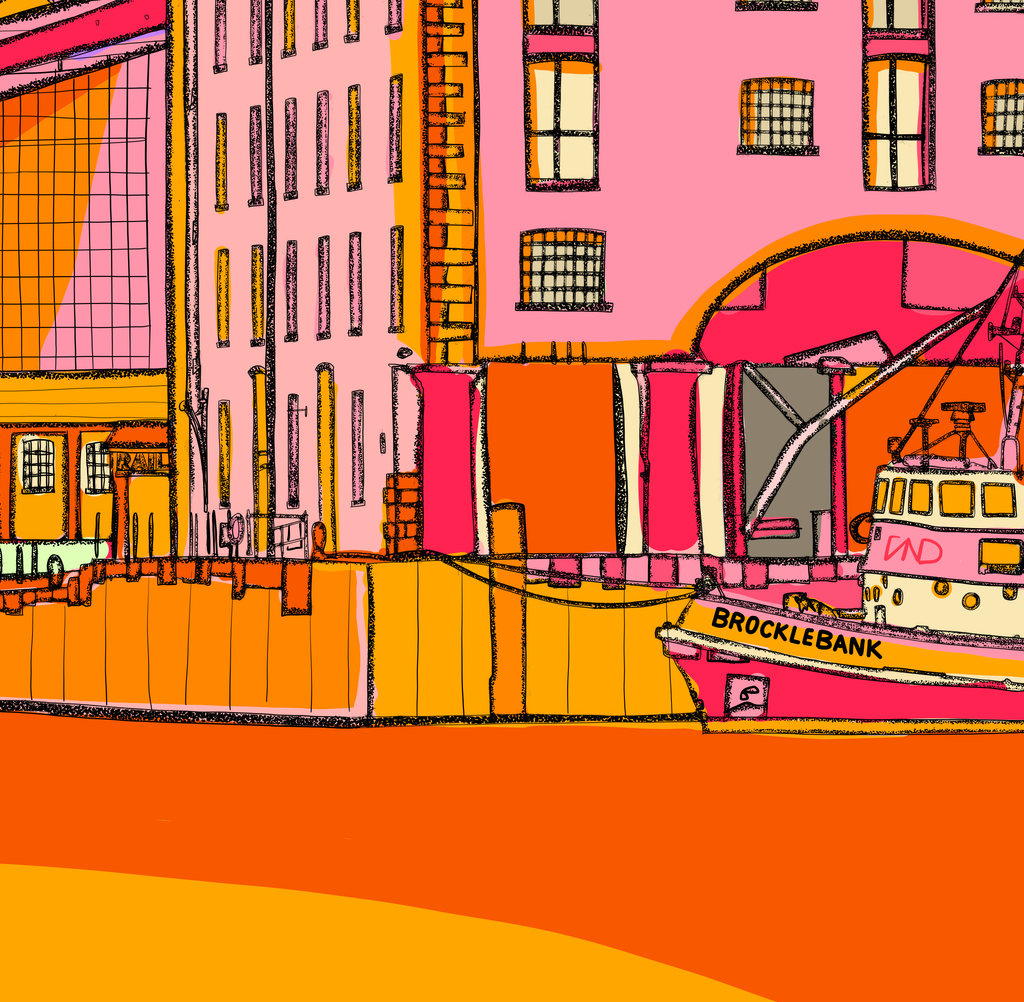 Liverpool docks art print