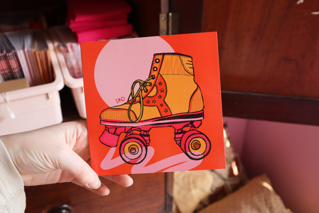 Roller skate greetings card