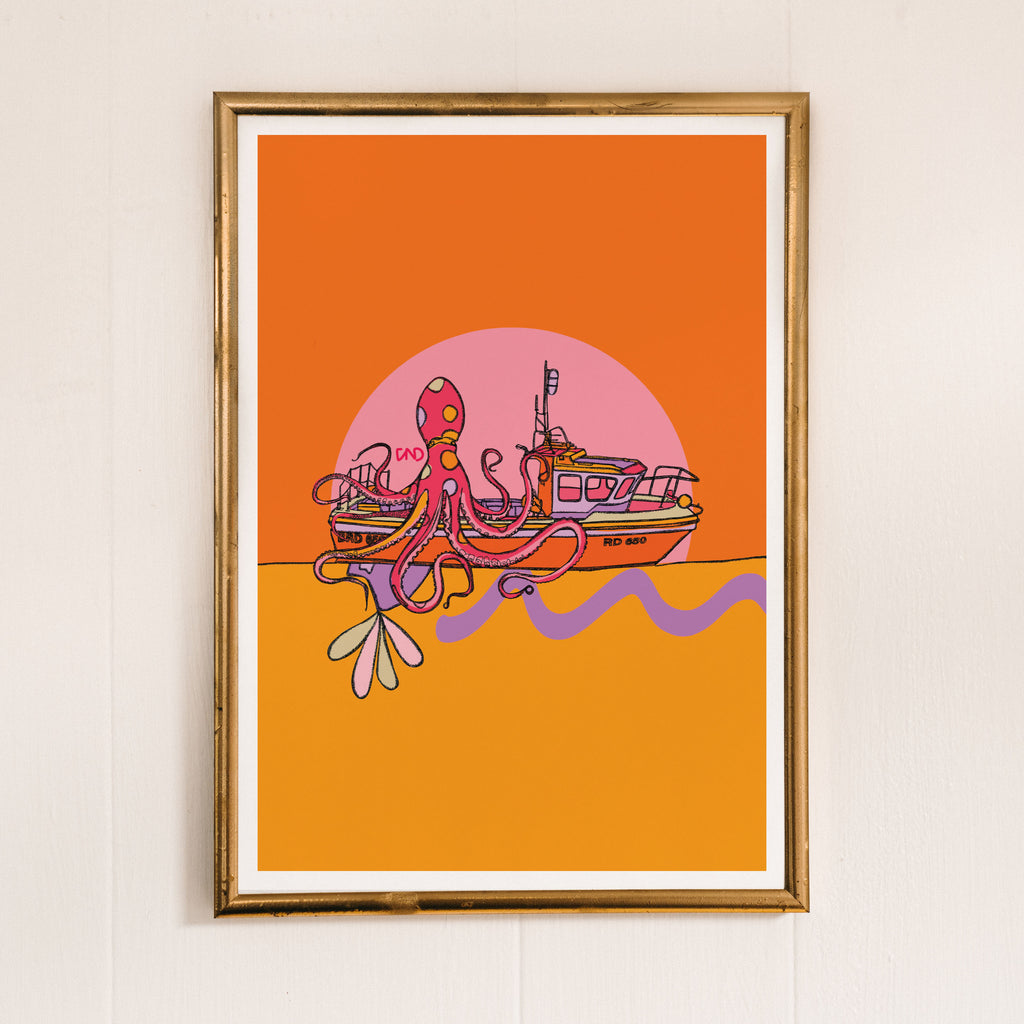 Colourful nautical art print