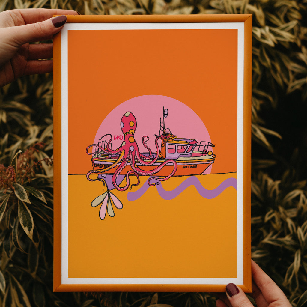 Colourful nautical art print