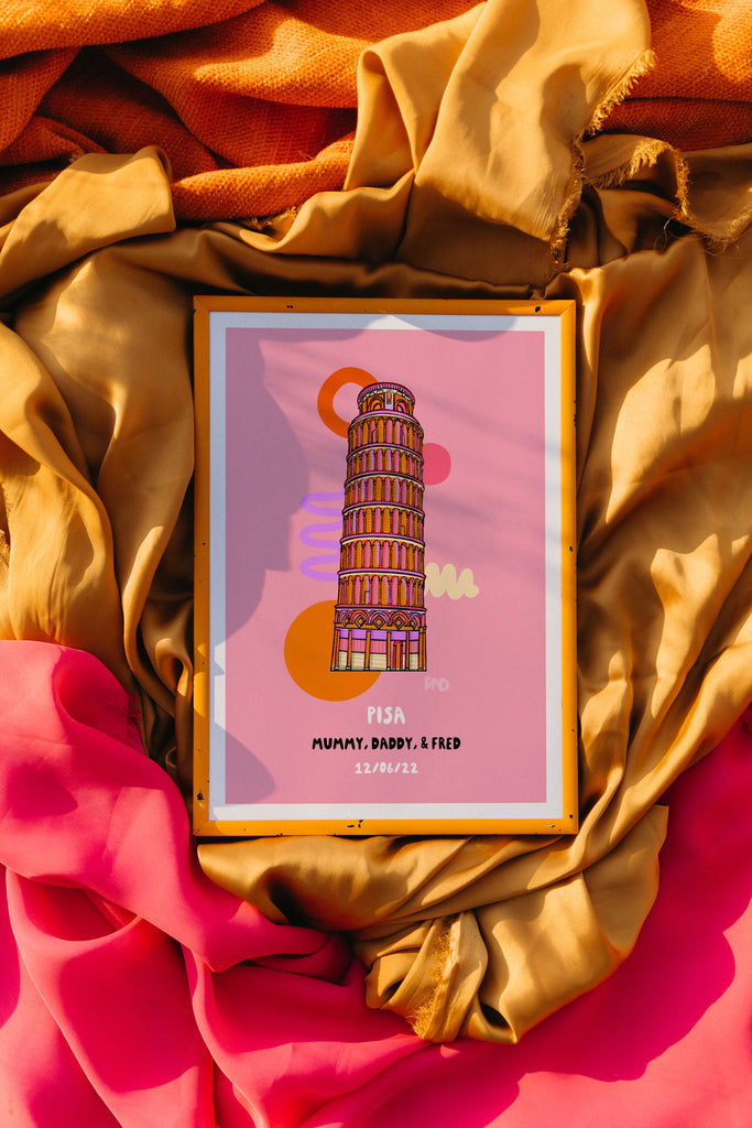 Leaning tower of Pisa art print