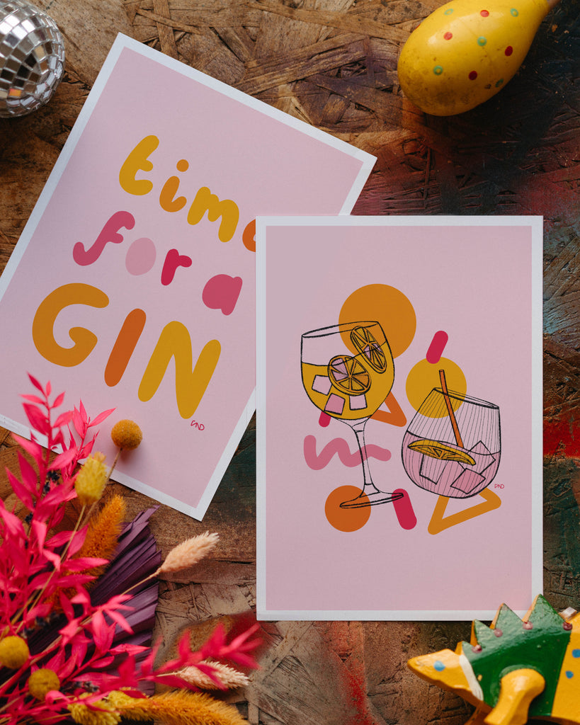 time for a gin art print