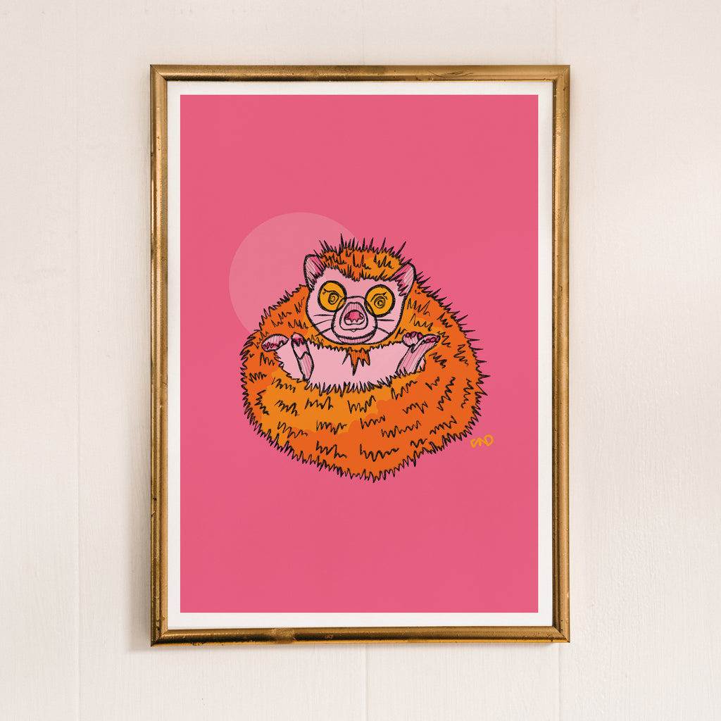 hedgehog print, colourful wall art