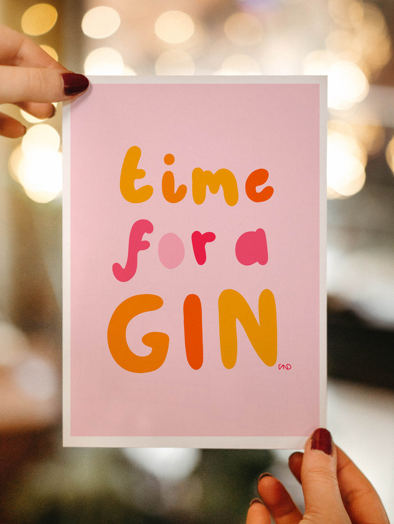 time for a gin art print
