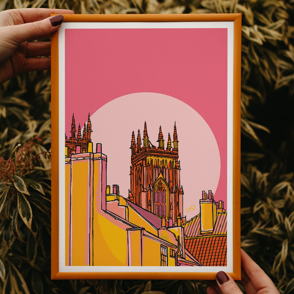York minster art print, colourful art print