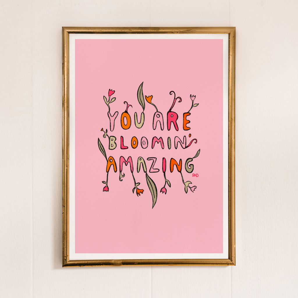 Positive quote wall art, colourful art print